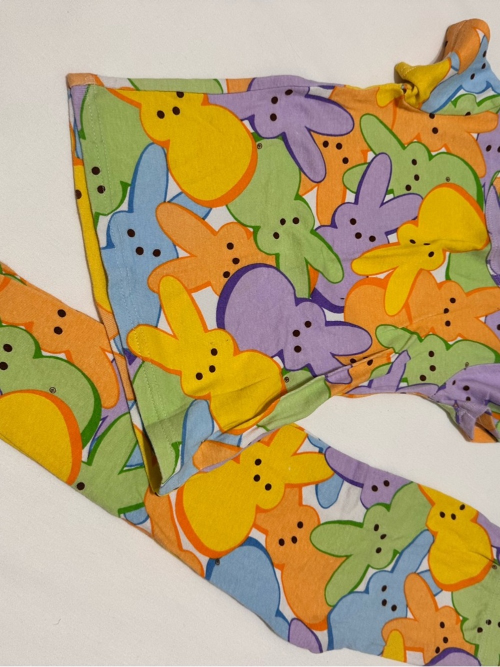 Kids Multicolor Bunny Print Pajama Set - Yellow, Purple & Green